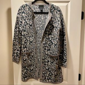 Cynthia Rowley - open cardigan with cheetah print